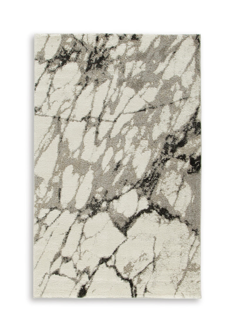 Worthbrook White/Black/Gray Medium Rug - R408722