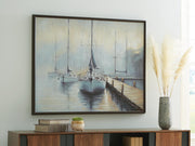 Worthney Blue/White/Brown Wall Art - A8000457