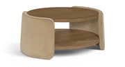 Wren Velvet And Oak Veneer Coffee Table in Beige - 22060Beige-CT