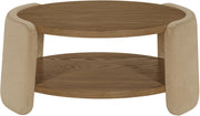 Wren Velvet And Oak Veneer Coffee Table in Beige - 22060Beige-CT