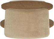 Wren Velvet And Oak Veneer Coffee Table in Beige - 22060Beige-CT