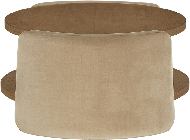 Wren Velvet And Oak Veneer Coffee Table in Beige - 22060Beige-CT