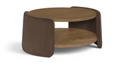 Wren Velvet And Oak Veneer Coffee Table in Brown - 22060Brown-CT