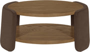 Wren Velvet And Oak Veneer Coffee Table in Brown - 22060Brown-CT