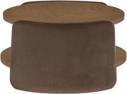 Wren Velvet And Oak Veneer Coffee Table in Brown - 22060Brown-CT
