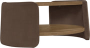 Wren Velvet And Oak Veneer Coffee Table in Brown - 22060Brown-CT
