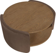 Wren Velvet And Oak Veneer Coffee Table in Brown - 22060Brown-CT
