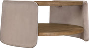 Wren Velvet And Oak Veneer Coffee Table in Taupe - 22060Taupe-CT