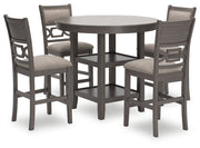 Wrenning Gray Counter Height Dining Table and 4 Barstools (Set of 5) - D425-223