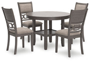 Wrenning Gray Dining Table and 4 Chairs (Set of 5) - D425-225