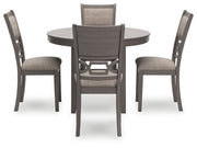 Wrenning Gray Dining Table and 4 Chairs (Set of 5) - D425-225
