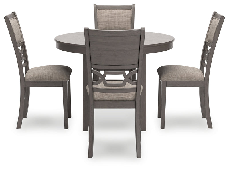 Wrenning Gray Dining Table and 4 Chairs (Set of 5) - D425-225