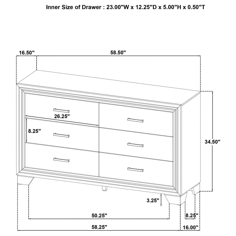 Wright 5-piece Eastern King Bedroom Set Brown Oak - 223341KE-S5