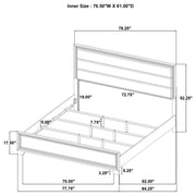 Wright 52-inch Upholstered Eastern King Bed Brown Oak - 223341KE