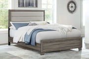 Wright 52-inch Upholstered Queen Bed Brown Oak - 223341Q