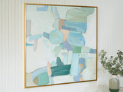 Wynburn White/Blue/Green Wall Art - A8000442