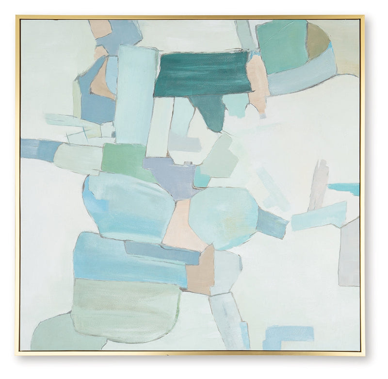 Wynburn White/Blue/Green Wall Art - A8000442