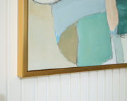 Wynburn White/Blue/Green Wall Art - A8000442