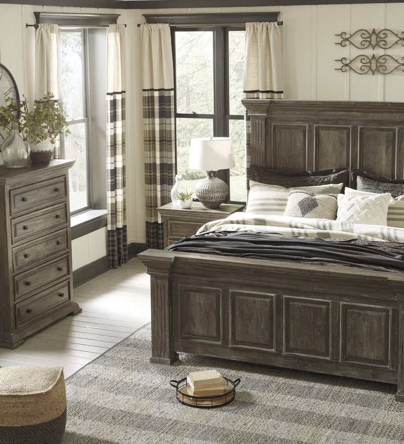 Wyndahl Rustic Brown Queen Panel Bed - Gate FurnitureQueen Bed