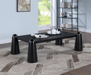 Wyndham Solid Wood And Oak Veneer Coffee Table in Black - 99024Black-CT