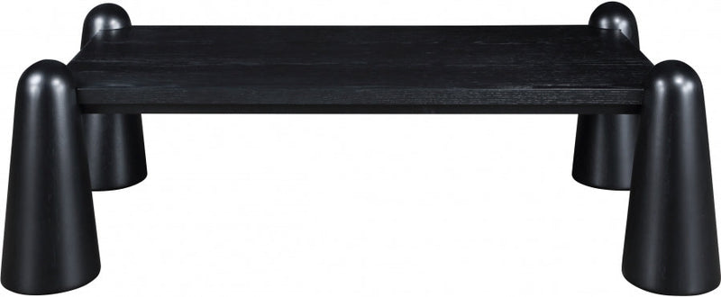 Wyndham Solid Wood And Oak Veneer Coffee Table in Black - 99024Black-CT