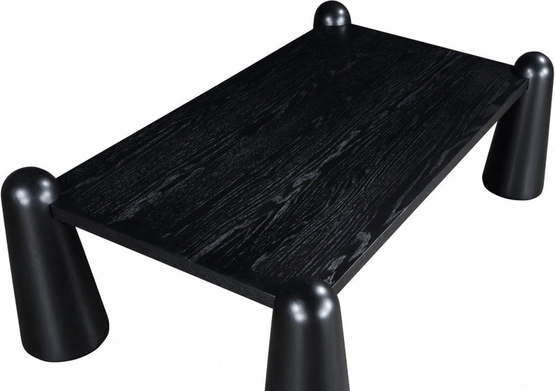 Wyndham Solid Wood And Oak Veneer Coffee Table in Black - 99024Black-CT