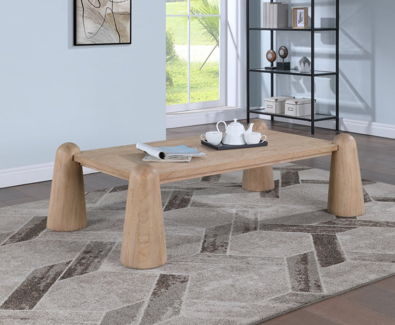Wyndham Solid Wood And Oak Veneer Coffee Table in Natural - 99024Natural-CT
