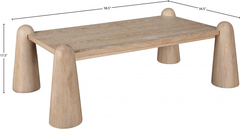 Wyndham Solid Wood And Oak Veneer Coffee Table in Natural - 99024Natural-CT
