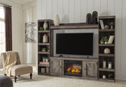 Wynnlow Gray 4-Piece Entertainment Center with Electric Fireplace - EW0440W8