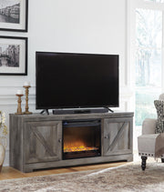 Wynnlow Gray 63" TV Stand with Electric Fireplace - W440W4