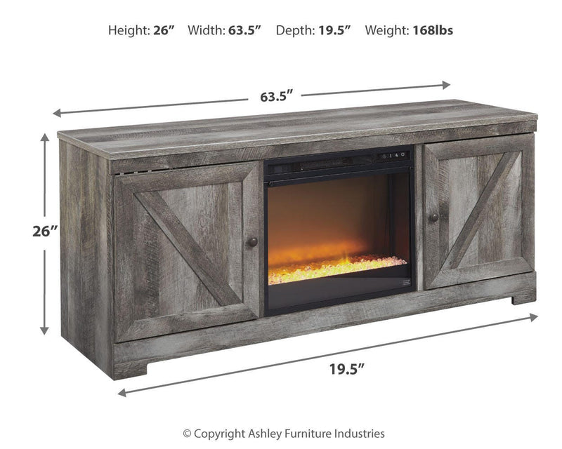 Wynnlow Gray 63" TV Stand with Electric Fireplace - W440W4