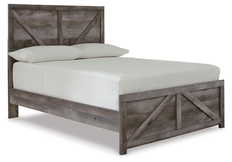 Wynnlow Gray Full Crossbuck Panel Bed and 2 Chests - B440B40