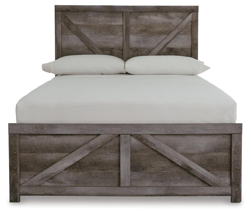 Wynnlow Gray Full Crossbuck Panel Bed and 2 Chests - B440B40