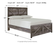 Wynnlow Gray Full Crossbuck Panel Bed and 2 Chests - B440B40
