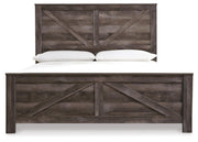 Wynnlow Gray King Crossbuck Panel Bed and Chest - B440B43