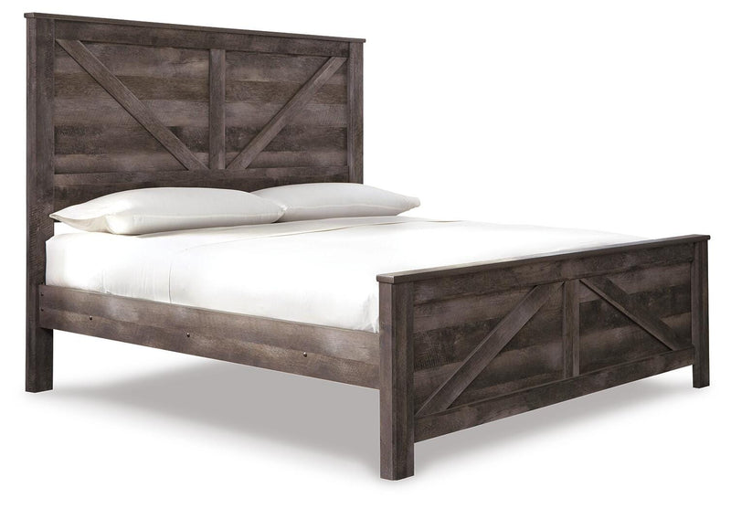Wynnlow Gray King Crossbuck Panel Bed and Chest - B440B43