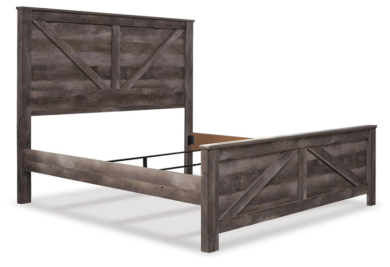 Wynnlow Gray King Crossbuck Panel Bed and Chest - B440B43