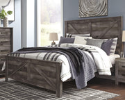 Wynnlow Gray King Crossbuck Panel Bed and Chest - B440B43