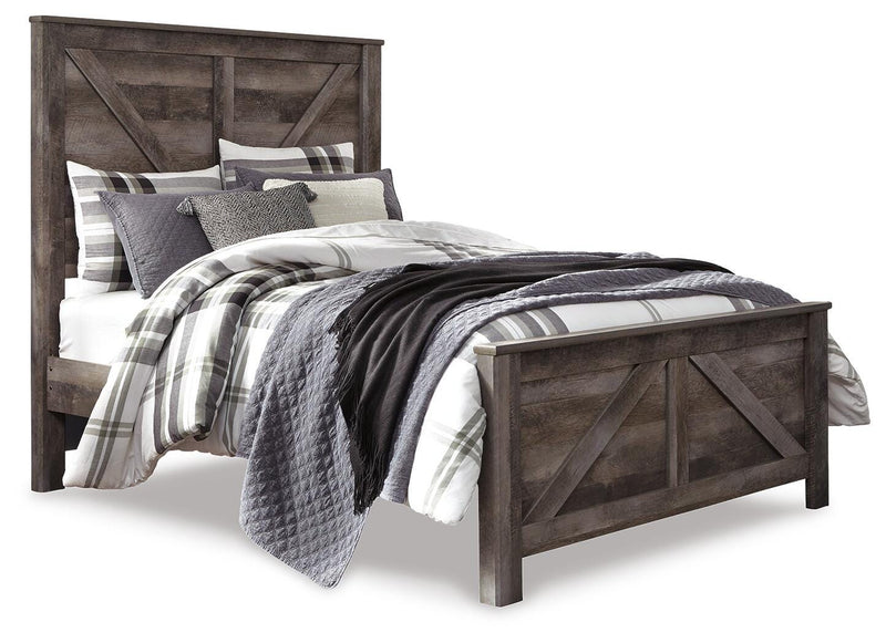 Wynnlow Gray Queen Crossbuck Panel Bed, Chest and Nightstand - B440B28