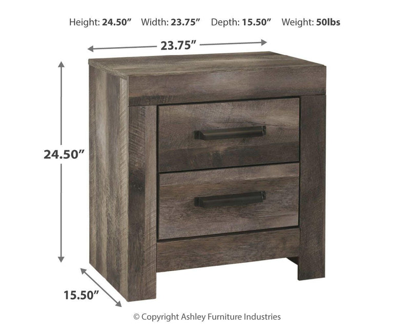 Wynnlow Gray Queen Crossbuck Panel Bed, Chest and Nightstand - B440B28