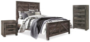 Wynnlow Gray Queen Crossbuck Panel Bed, Chest and Nightstand - B440B28