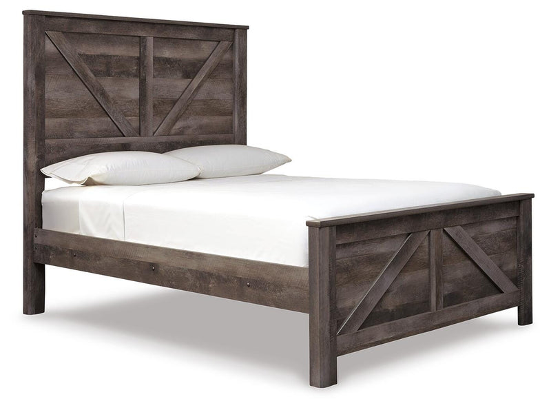 Wynnlow Gray Queen Crossbuck Panel Bed, Chest and Nightstand - B440B28