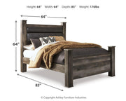 Wynnlow Gray Queen Poster Bed, Chest and 2 Nightstands - B440B30