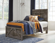 Wynnlow Gray Twin Crossbuck Panel Bed - Gate FurnitureTwin Bed