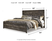 Wynnlow King Panel Bed with Mirrored Dresser and 2 Nightstands in Gray - PKG005683