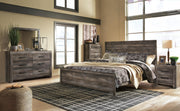 Wynnlow King Panel Bed with Mirrored Dresser and Chest in Gray - PKG005691