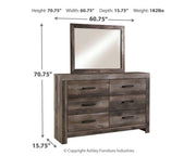Wynnlow King Panel Bed with Mirrored Dresser and Chest in Gray - PKG005691