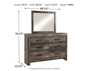 Wynnlow King Panel Bed with Mirrored Dresser and Nightstand in Gray - PKG014054