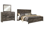 Wynnlow King Panel Bed with Mirrored Dresser in Gray - PKG005146