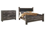 Wynnlow King Poster Bed with Dresser in Gray - PKG005121